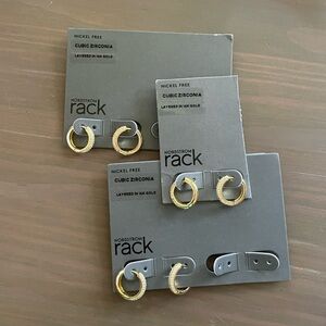 Gold Hoop Huggies (3 pair)